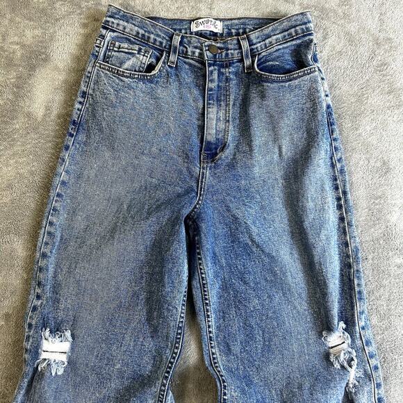 VTG Swank A Posh Wide Leg Baggy Jeans Distressed Y2K Skater Grunge USA Size 6 - Picture 2 of 10